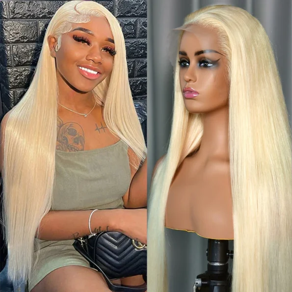 blonde 613 straight lace wig